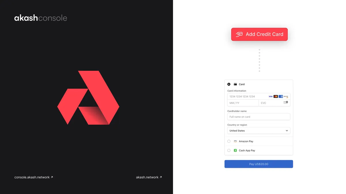 banner image for the post Introducing: Credit Card Payments in Akash Console
