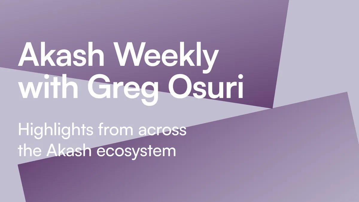 banner image for the post Akash Weekly With Greg Osuri: MASQ Network